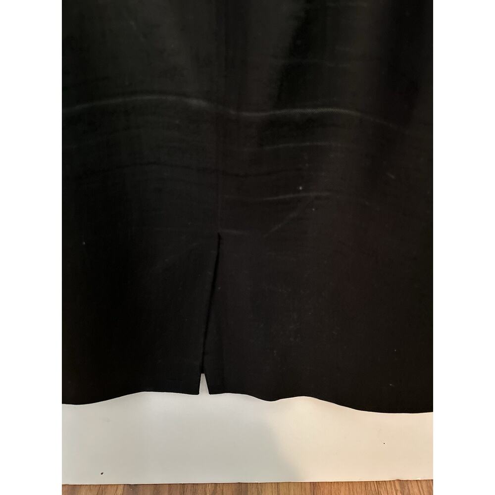 Talbots A-Line 100% LINEN Skirt Size 12 Black Lined Office Minimalist Career - Picture 2 of 9